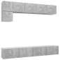 vidaXL Set de muebles de salón 5 pzas madera ingeniería gris hormigón vidaXL Set de muebles de salón 5 pzas madera ingeniería gris hormigón