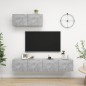 vidaXL Set de muebles de salón 3 pzas madera ingeniería gris hormigón