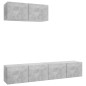 vidaXL Set de muebles de salón 3 pzas madera ingeniería gris hormigón