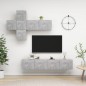 vidaXL Set de muebles de salón 7 pzas madera ingeniería gris hormigón vidaXL Set de muebles de salón 7 pzas madera ingeniería gris hormigón