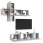 vidaXL Set de muebles de salón 7 pzas madera ingeniería gris hormigón vidaXL Set de muebles de salón 7 pzas madera ingeniería gris hormigón