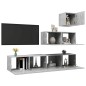 vidaXL Set de muebles de salón 4 pzas madera ingeniería gris hormigón