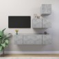 vidaXL Set de muebles de salón 4 pzas madera ingeniería gris hormigón vidaXL Set de muebles de salón 4 pzas madera ingeniería gris hormigón