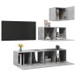 vidaXL Set de muebles de salón 4 pzas madera ingeniería gris hormigón vidaXL Set de muebles de salón 4 pzas madera ingeniería gris hormigón