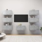 vidaXL Muebles de salón 7 pzas gris hormigón 30,5x30x60 cm