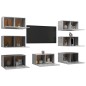 vidaXL Muebles de salón 7 pzas gris hormigón 30,5x30x60 cm