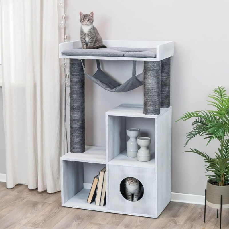 TRIXIE Poste rascador para gatos función de estante gris 72x38x110 cm TRIXIE Poste rascador para gatos función de estante gris 72x38x110 cm