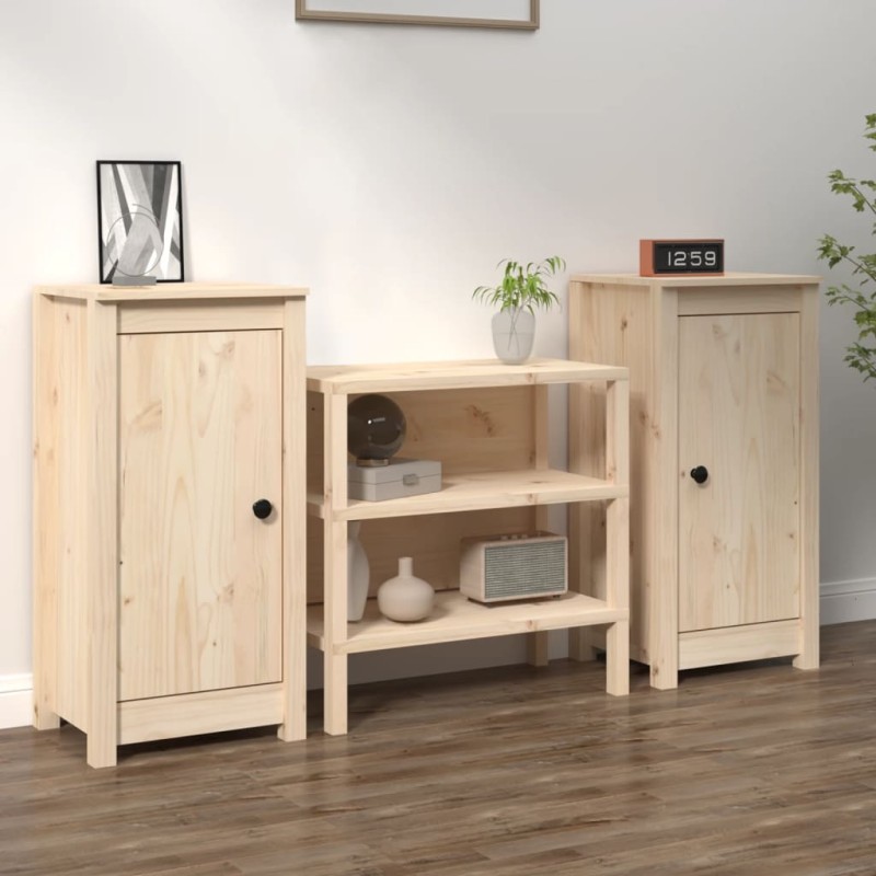 vidaXL Aparadores 2 uds madera maciza de pino 40x35x80 cm vidaXL Aparadores 2 uds madera maciza de pino 40x35x80 cm