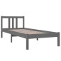 vidaXL Estructura de cama madera maciza gris 75x190 cm vidaXL Estructura de cama madera maciza gris 75x190 cm