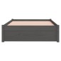 vidaXL Estructura de cama madera maciza gris 100x200 cm vidaXL Estructura de cama madera maciza gris 100x200 cm