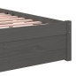 vidaXL Estructura de cama madera maciza gris 100x200 cm vidaXL Estructura de cama madera maciza gris 100x200 cm