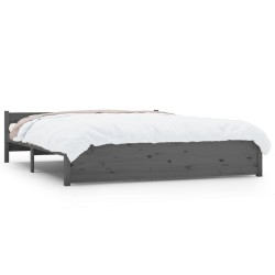 vidaXL Estructura de cama de madera maciza gris 160x200 cm