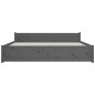 vidaXL Estructura de cama de madera maciza gris 160x200 cm