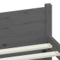 vidaXL Estructura de cama de madera maciza gris 160x200 cm