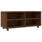vidaXL Mueble TV ruedas madera contrachapada roble marrón 90x35x35 cm vidaXL Mueble TV ruedas madera contrachapada roble marrón 90x35x35 cm