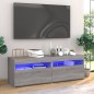 vidaXL Muebles de TV 2 uds con luces LED gris Sonoma 60x35x40 cm