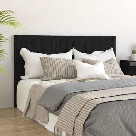 vidaXL Cabecero de cama madera maciza de pino negro 155,5x4x100 cm