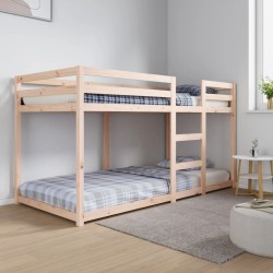 vidaXL Litera de madera maciza de pino 90x200 cm
