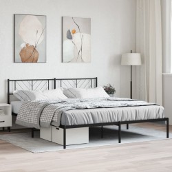 vidaXL Estructura de cama con cabecero metal negro 200x200 cm