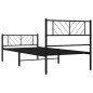 vidaXL Estructura de cama con cabecero y estribo metal negro 90x200 cm vidaXL Estructura de cama con cabecero y estribo metal negro 90x200 cm