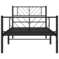 vidaXL Estructura de cama con cabecero y estribo metal negro 100x200cm vidaXL Estructura de cama con cabecero y estribo metal negro 100x200cm