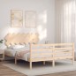 vidaXL Estructura de cama con cabecero madera maciza 140x200 cm vidaXL Estructura de cama con cabecero madera maciza 140x200 cm