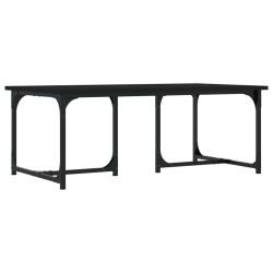 vidaXL Mesa de centro madera contrachapada negro 90x50x35 cm