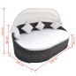 vidaXL Tumbona con dosel de ratán sintético marrón vidaXL Tumbona con dosel de ratán sintético marrón