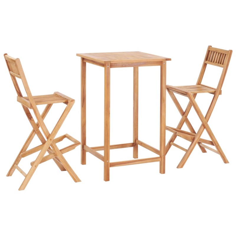vidaXL Set mesa y sillas de bar de jardín 3 pzas madera maciza roble vidaXL Set mesa y sillas de bar de jardín 3 pzas madera maciza roble