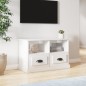 vidaXL Mueble de TV madera contrachapada blanco brillo 80x35x50 cm
