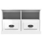vidaXL Mueble de TV madera contrachapada blanco brillo 80x35x50 cm