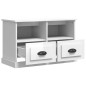 vidaXL Mueble de TV madera contrachapada blanco brillo 80x35x50 cm