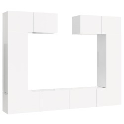 vidaXL Set de muebles de TV 6 pzas madera contrachapada blanco brillo