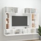 vidaXL Set de muebles de TV 6 pzas madera contrachapada blanco brillo