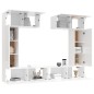 vidaXL Set de muebles de TV 6 pzas madera contrachapada blanco brillo