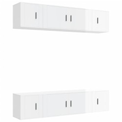 vidaXL Set de muebles de TV 6 pzas madera contrachapada blanco brillo