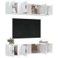 vidaXL Set de muebles de TV 6 pzas madera contrachapada blanco brillo