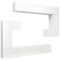 vidaXL Set de muebles de TV 8 pzas madera contrachapada blanco brillo