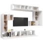 vidaXL Set de muebles de TV 8 pzas madera contrachapada blanco brillo