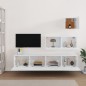 vidaXL Set de muebles de TV 4 pzas madera contrachapada blanco brillo vidaXL Set de muebles de TV 4 pzas madera contrachapada blanco brillo