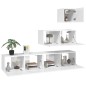 vidaXL Set de muebles de TV 4 pzas madera contrachapada blanco brillo vidaXL Set de muebles de TV 4 pzas madera contrachapada blanco brillo
