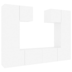 vidaXL Set de muebles de TV 6 pzas madera contrachapada blanco brillo