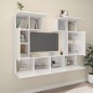 vidaXL Set de muebles de TV 6 pzas madera contrachapada blanco brillo