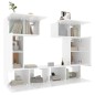 vidaXL Set de muebles de TV 6 pzas madera contrachapada blanco brillo