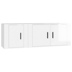 vidaXL Set de muebles de TV 2 pzas madera contrachapada blanco brillo