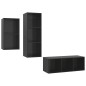 vidaXL Set de mueble para TV 3 pzas madera contrachapada negro brillo vidaXL Set de mueble para TV 3 pzas madera contrachapada negro brillo