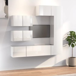 vidaXL Set de muebles de TV 6 pzas madera contrachapada blanco brillo