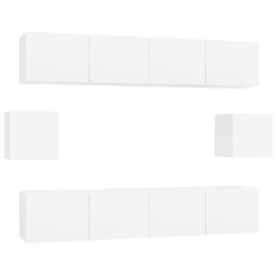vidaXL Set de muebles de TV 6 pzas madera contrachapada blanco brillo