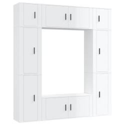 vidaXL Set de muebles de TV 8 pzas madera contrachapada blanco brillo