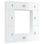 vidaXL Set de muebles de TV 8 pzas madera contrachapada blanco brillo